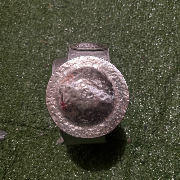 Chico's Silver Belt with Textured Metal Details - Picture 2 of 5